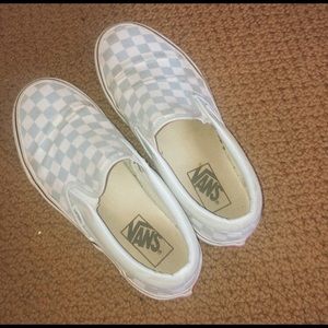 Blue and white checkered vans